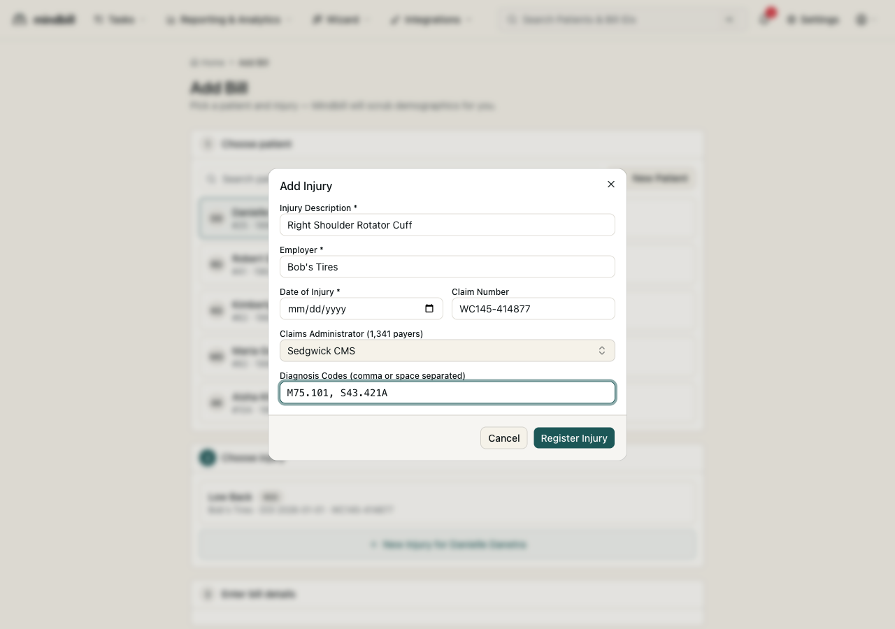 Step 2 — Enter the claim facts