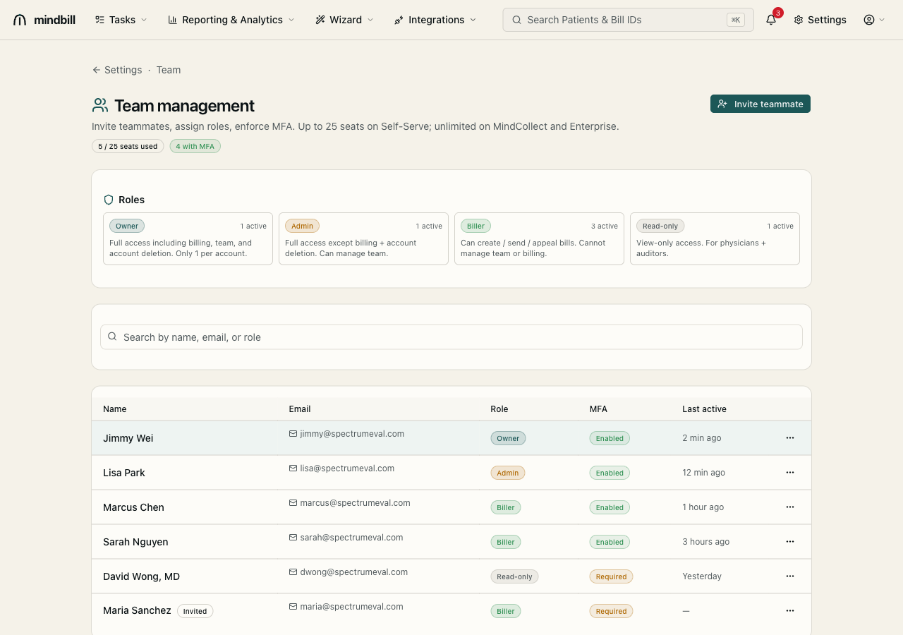 Step 1 — Open team management