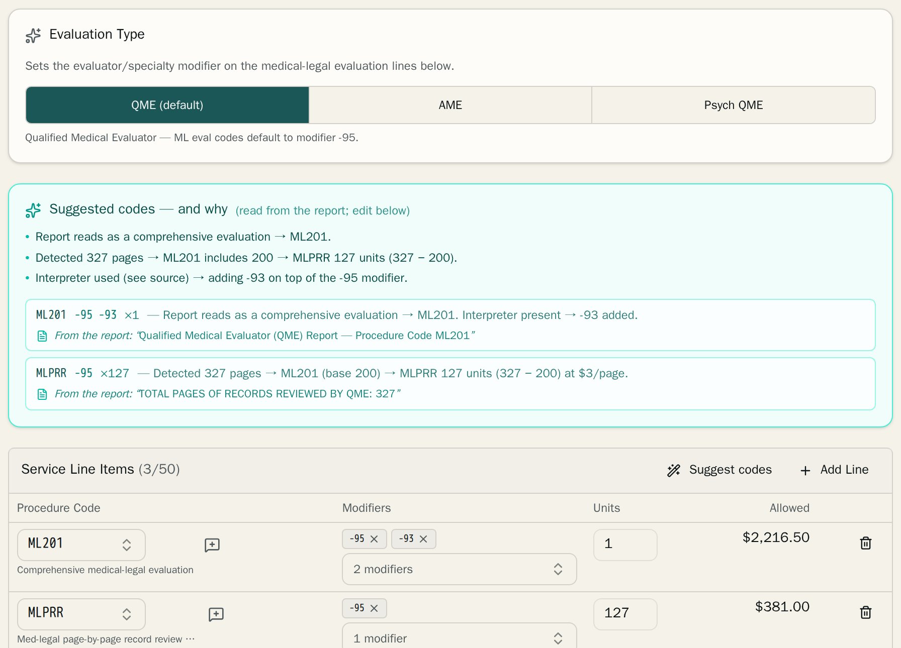 Automatic procedure coding