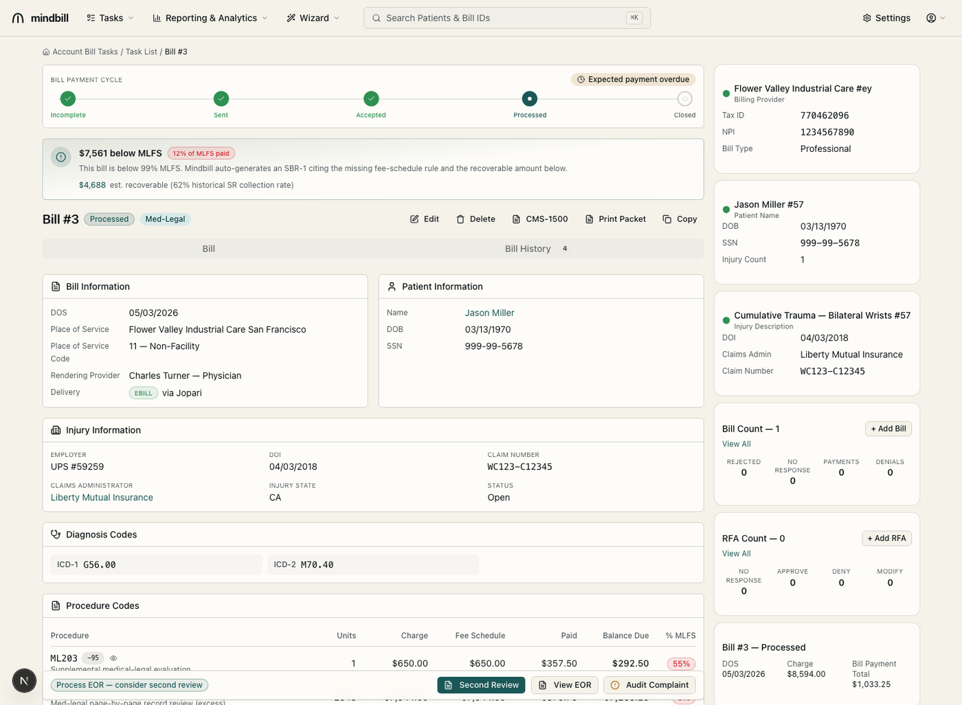 Underpayment detection and second review